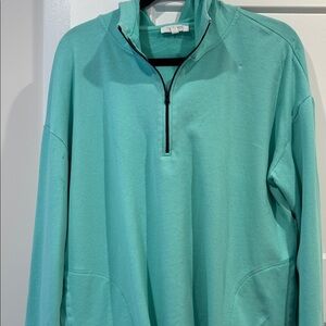 Woman’s Quarter-Zip Sweater - Mint Green